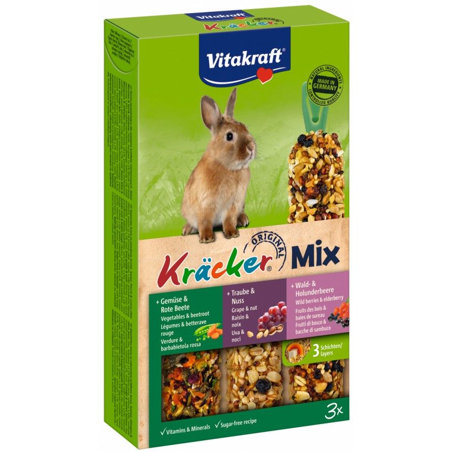 VITAKRAFT - Kräcker Trio-Mix - Trauben-Nüsse, Waldfrüchte und Gemüse