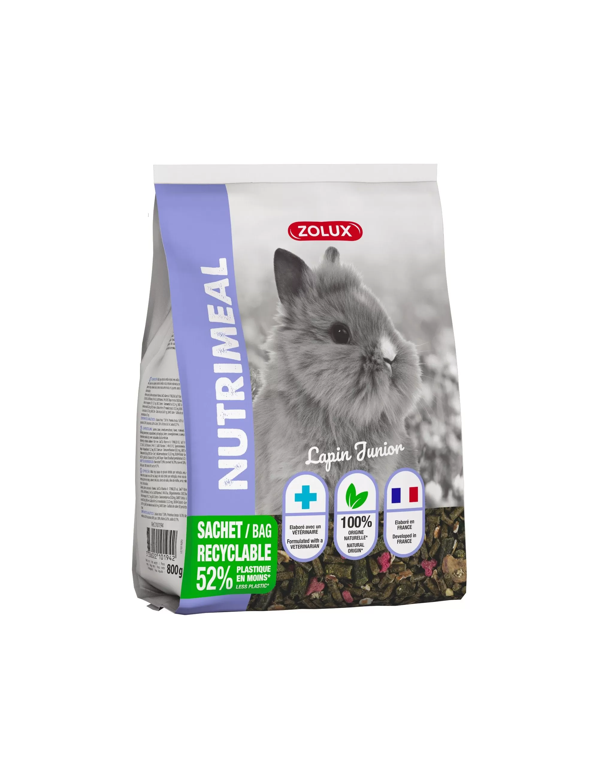 ZOLUX - Nutrimeal Lapin Nain Junior 800g