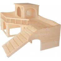 RESCH - Wooden Castle for Dwarf Rabbits and Guinea Pigs