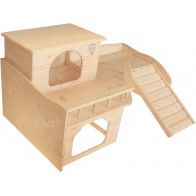 RESCH - Wooden Castle for Dwarf Rabbits and Guinea Pigs