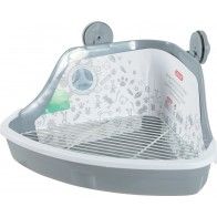 ZOLUX - Gray Corner Litter Box for Rabbits and Rodents