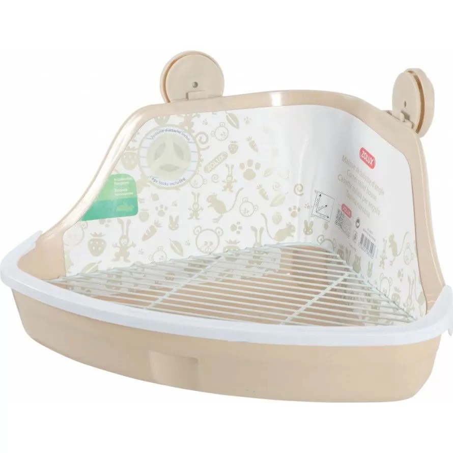 ZOLUX - Beige corner litter box for Rabbits and Rodents