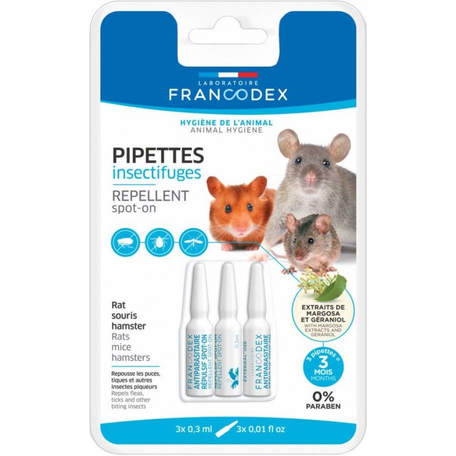 FRANCODEX - Pipette Repellenti per Insetti per Piccoli Roditori