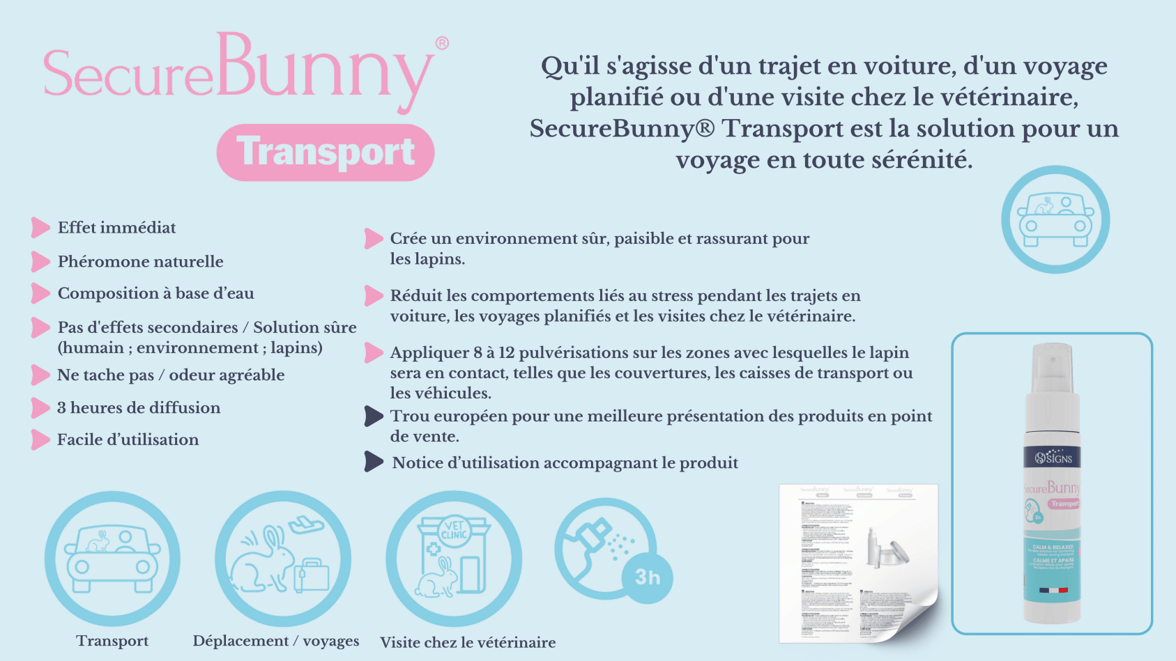 SIGNS - Secure Bunny Transport - Phéromones anti-stress pour le transport